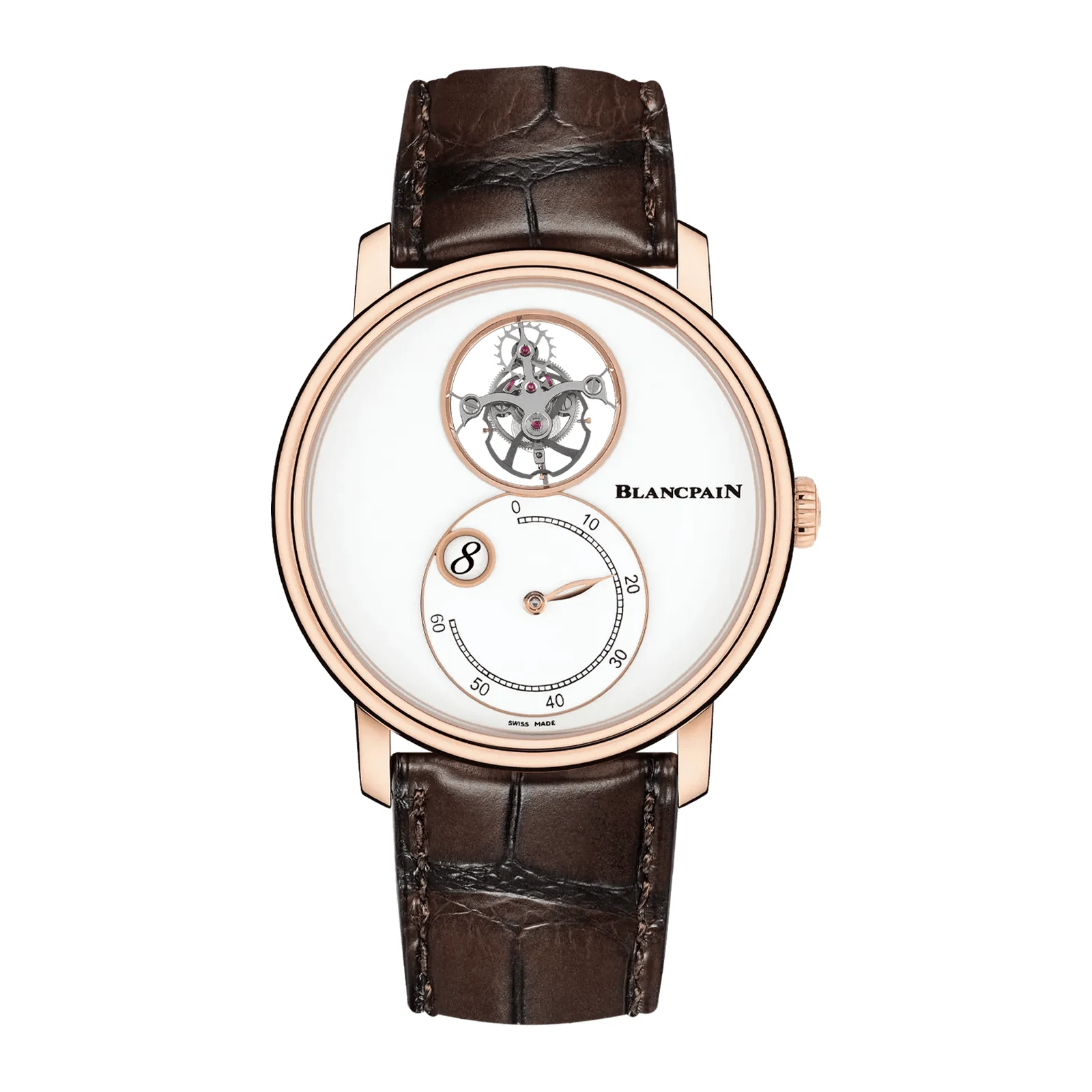 Blancpain Villeret Tourbillon Heure Sautante Minutes Rétrograde in oro rosso